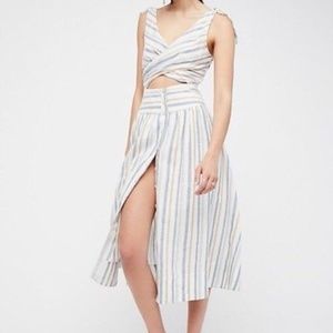 Free People cut-out button down midi dress